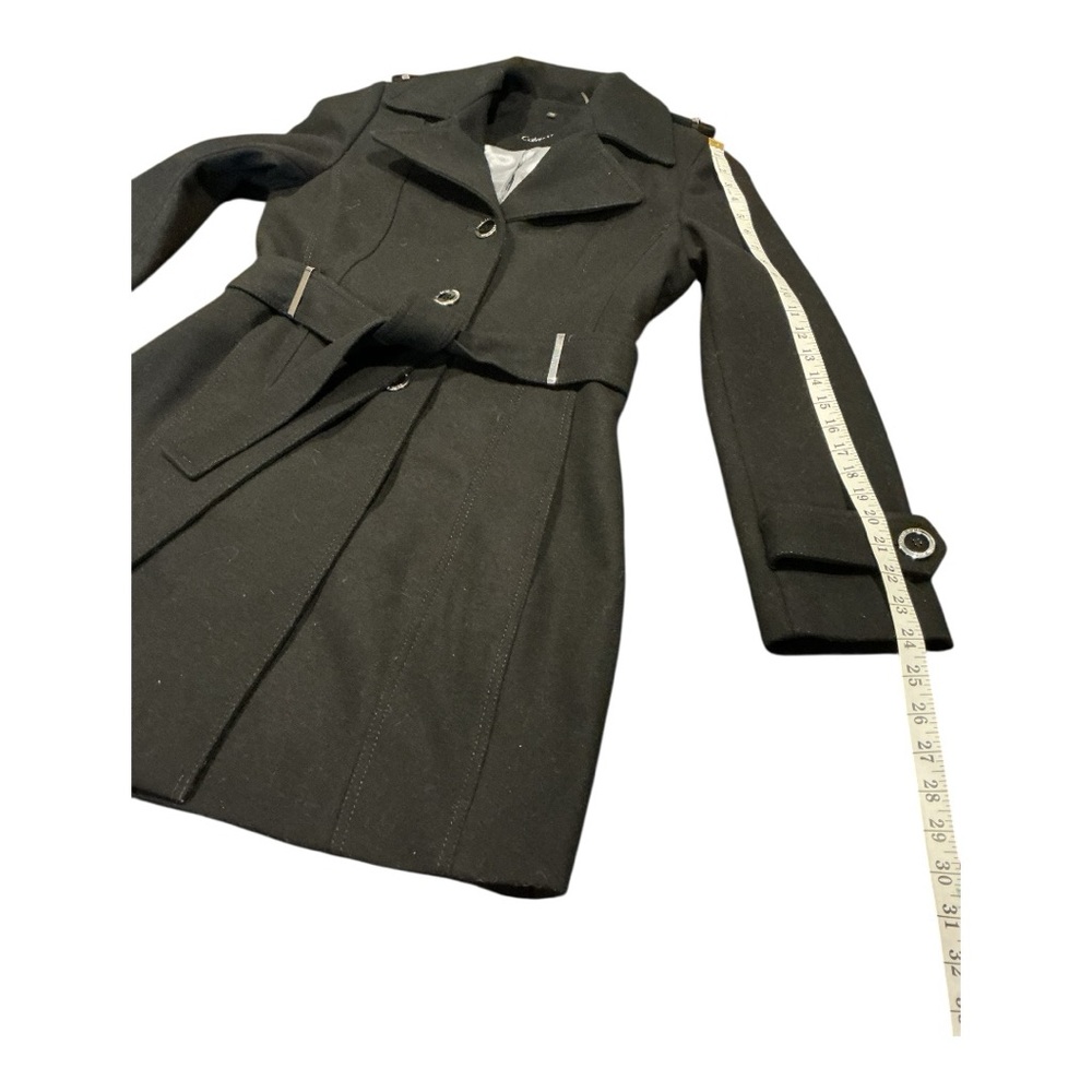 Calvin Klein Women’s Wool Blend Belted Trench Coat – Size XS – Black - Picture 8 of 12